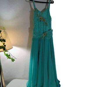 EUC: Girls' Costume Gallery sze XLC Turquoise "Till Our Eyes Meet" Dance Costume